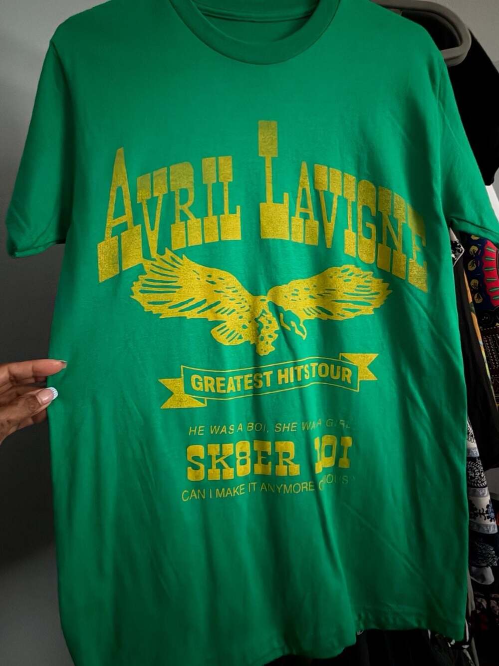 Avril Lavigne Greatest Hitstour Sk8er Boi Graphic T-Shirt Size S